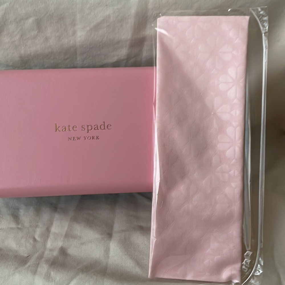 KATE SPADE PINK AND GREEN LEATHER EYE GLASS CASE